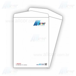 Envelope Saco Branco 24x34cm Impressão colorida - Papel Sulfite 90gr - F1 