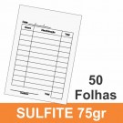 Bloco 50 fls 01 via - 01 cor -  7,5x10,0cm - Papel sulfite 75g - F64 